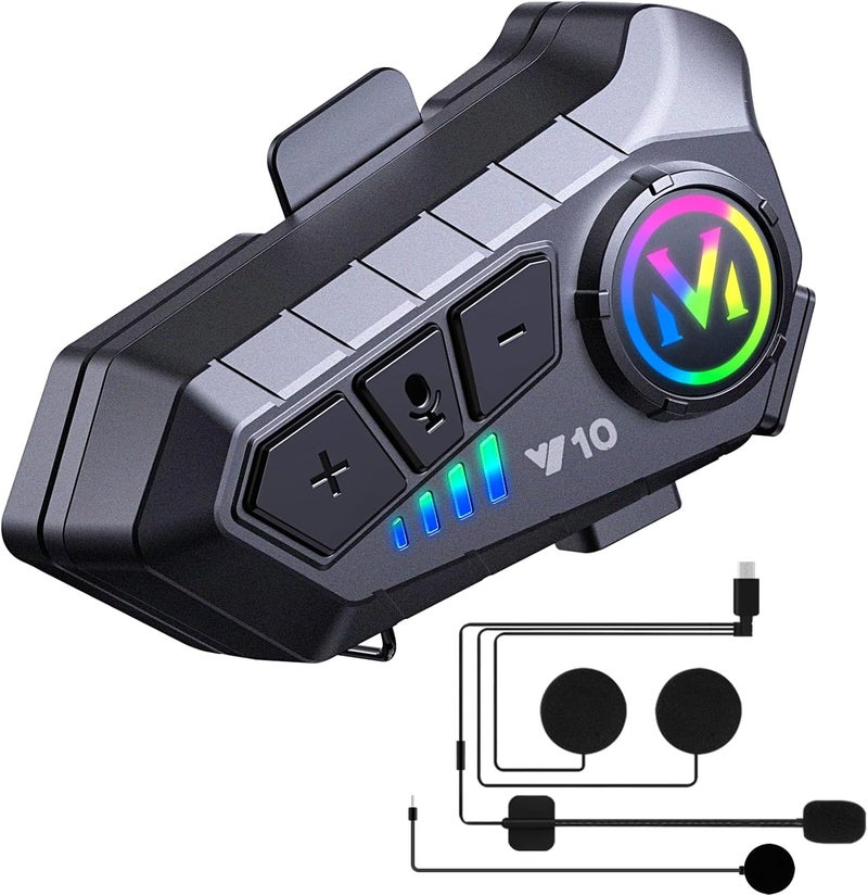 SUOOKC Motorcycle Bluetooth Headset Speaker Skiing Earphone Waterproof Bluetooth Helmet Headset with Noise Cancellation Ultra-Thin Wireless Bluetooth Headphones for All Helmets - Image 1